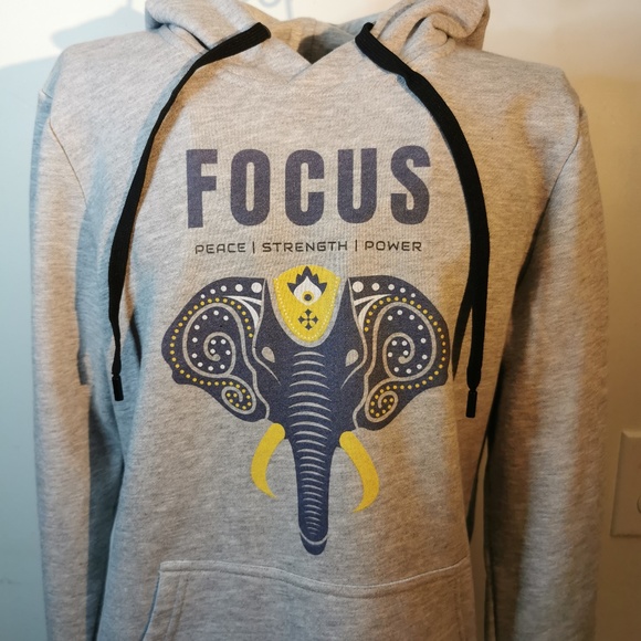 Focus By Nark Tops - Old School Grey Hoodie Sz. S Cute and Fashionable